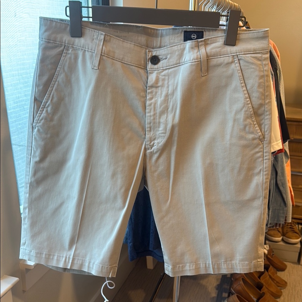 Ag Adriano Goldschmied Tan Flat Front Shorts